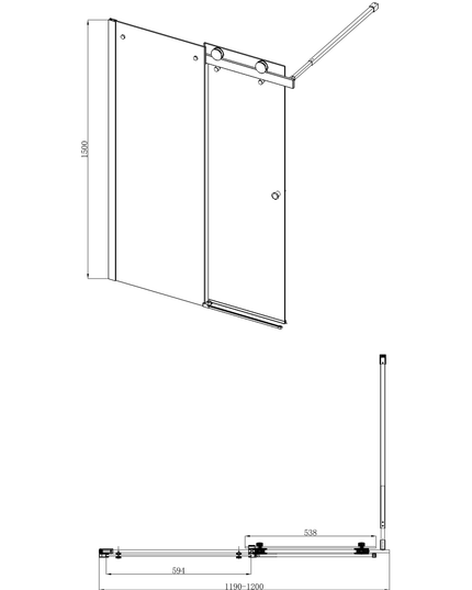 Paravan de cadă culisant cu sticlă NANO 6mm soft-glide 120x150 cm