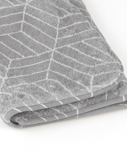 Covoras baie, SANITARY, imitatie casmir, 40x60 cm, gri cu model geometric, Dreptunghiular