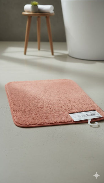 Covoras baie, SANITARY, imitatie casmir, 40x60 cm, corai , Dreptunghiular