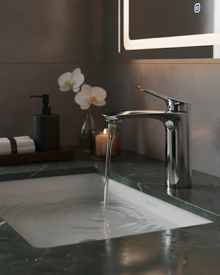 Baterie lavoar modernă Crom – design elegant din alamă solidă