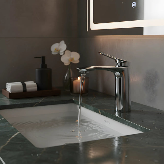 Baterie lavoar modernă Crom – design elegant din alamă solidă