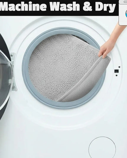 Covoraș baie din microfibră supersoft, antiderapant TRP, 45×75 cm, Gri