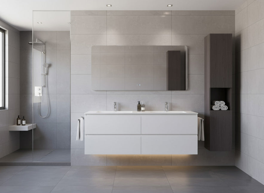 Oglindă baie LED H-1125 cu 3 nuanțe de lumină, senzor infraroșu