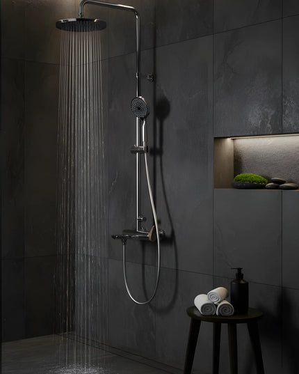 Set duș RoseGold Trio Exposed – 3 căi, montaj aparent