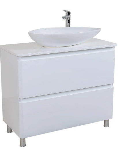 Mobilier de baie suspendat Accent alb, cu blat