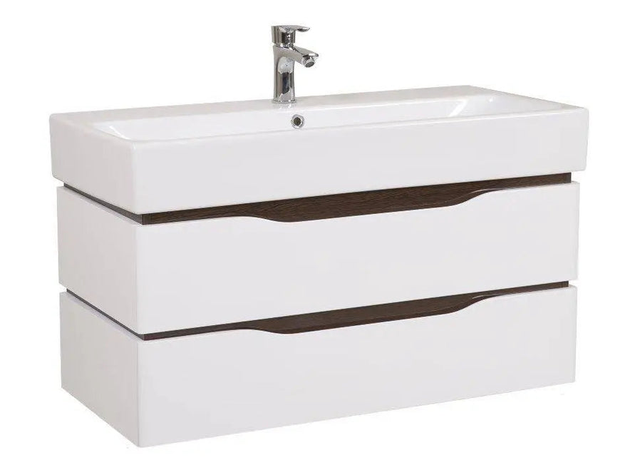 Mobilier de baie  suspendat  Venice, Alb+Wenge (Pinto)