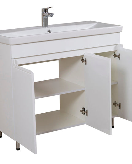 Set baie Omega – mască pe pardoseală cu lavoar ceramic