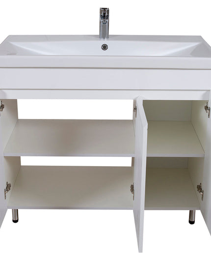 Set baie Omega – mască pe pardoseală cu lavoar ceramic