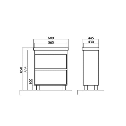 Mobilier de baie pe pardoseală Valencia Alb