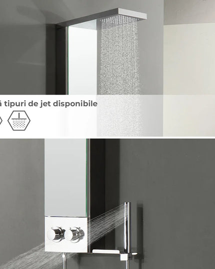 Panel de Duș Shiny Minimal – Design Elegant cu Duș Fix și Duș de Mână