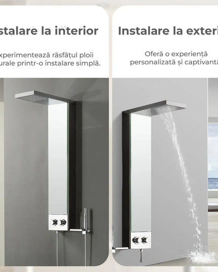 Panel de Duș Shiny Minimal – Design Elegant cu Duș Fix și Duș de Mână