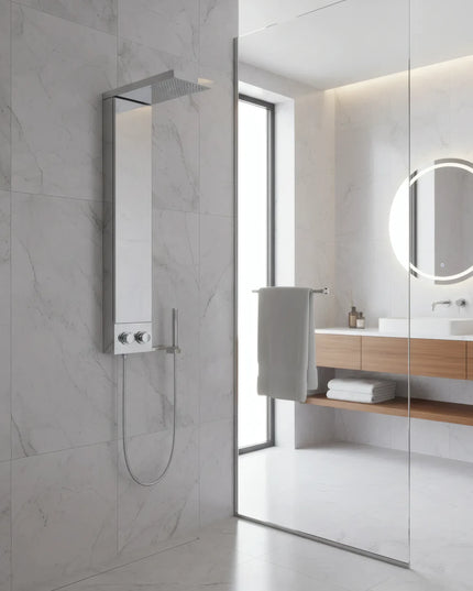 Panel de Duș Shiny Minimal – Design Elegant cu Duș Fix și Duș de Mână