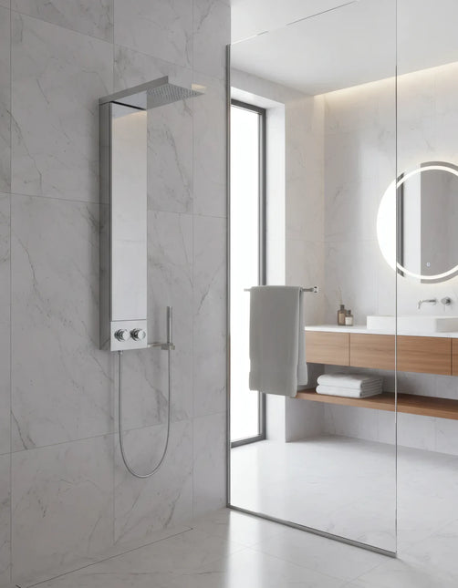 Panel de Duș Shiny Minimal – Design Elegant cu Duș Fix și Duș de Mână