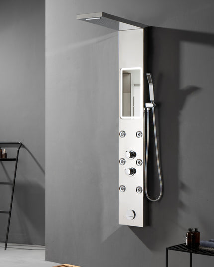 Panel de Duș Shiny Mirror – Design Modern cu Oglindă Integrată și Funcții Premium