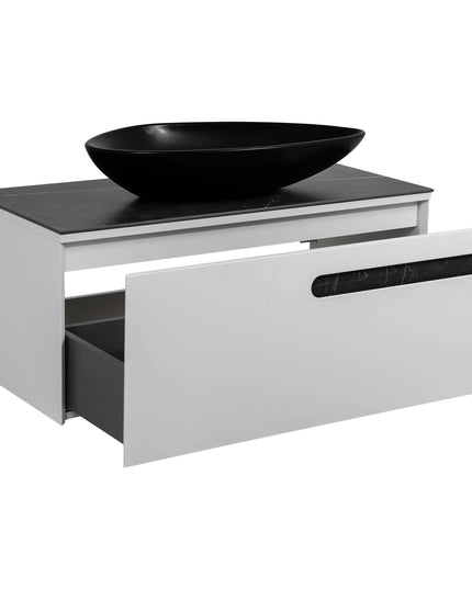 Mobilier de baie suspendat Ostin, Alb