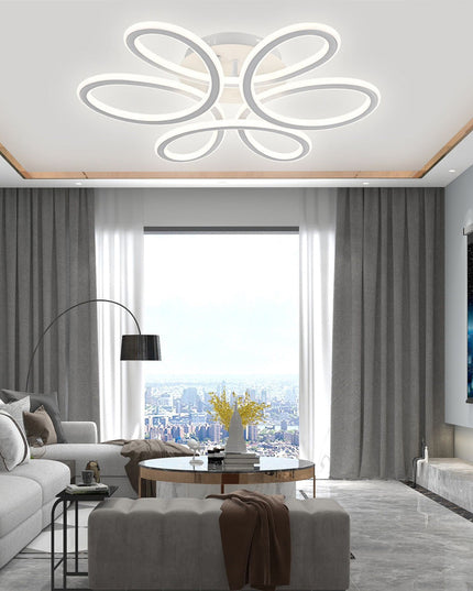 Lustra LED Circular Flower cu telecomanda, 230W, dimabila,  alba, cu trei tipuri de lumina  S2104/500 WT