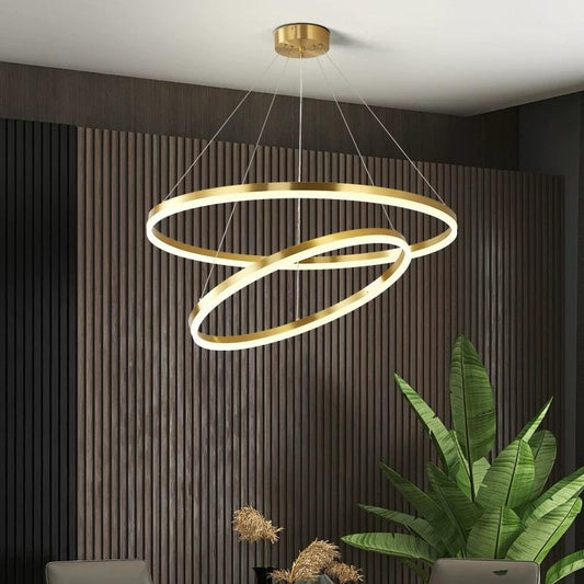 Lustra LED Modern Circular,cu telecomanda, 100W, 5000lm, auriu , cu trei tipuri de lumina C 5205/2 GD
