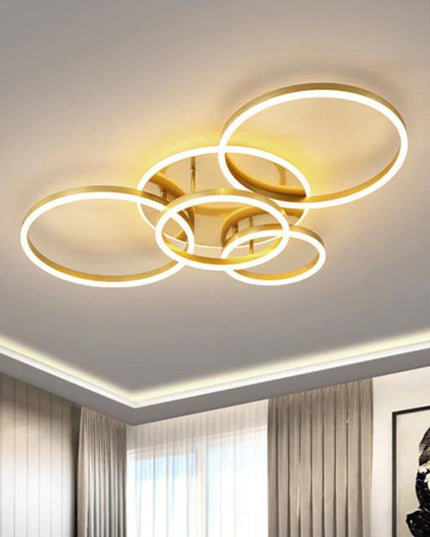 Lustra LED 360W Auriu 4 cercuri  cu Telecomanda 5184/600+500+400+300 GD