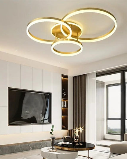 Lustra Led Cu Telecomanda 200W, Aurie cu Intensitate Reglabila 5185/500+400+300 GD