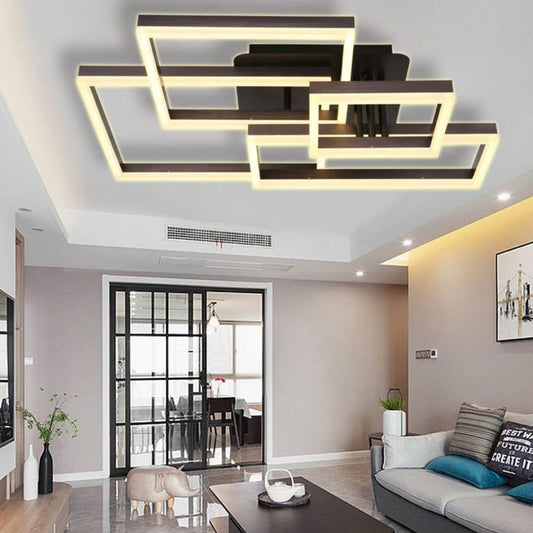 Lustra Led Square 184w, 4 Brate si Telecomanda 5197/400+300+200+400 CF