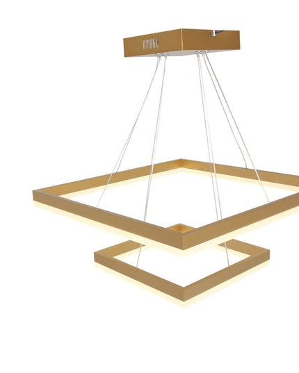 Lustra Led Suspendata 112W 7840Lm, Gold cu trei tipuri de Lumina 5248/500+300 GD