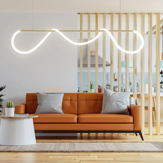 Lustra LED Hanging Light, suspendata,100W, iluminat modern, auriu, 1300mm S5519/1500