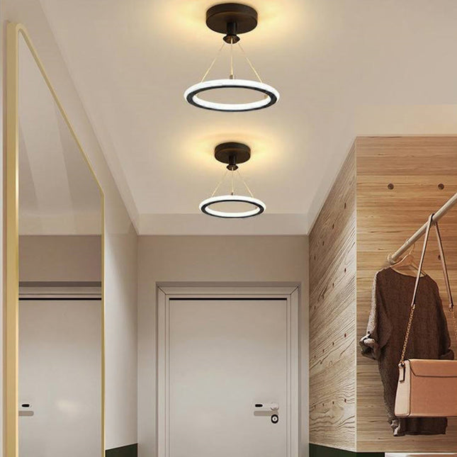 Lustra LED Black Circle, suspendata, 27W, 1200lm, negru, cu trei tipuri de lumina 6065