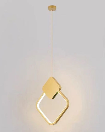 Pendul led micro square 24W 1680Lm, auriu cu trei tipuri de lumina  6209 GD