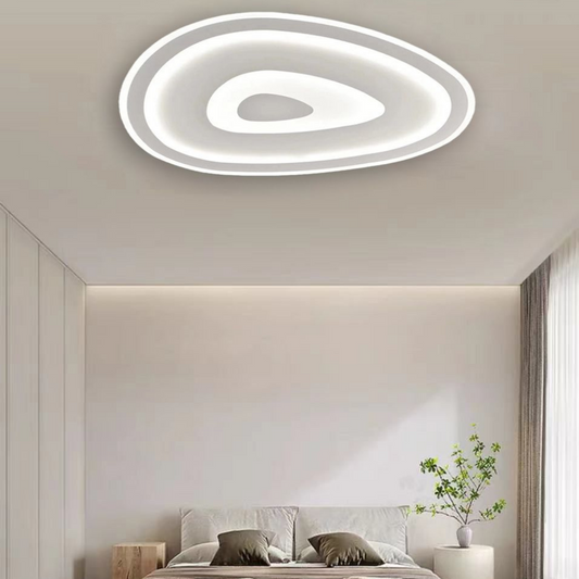 Lustra LED Abstract , cu telecomanda, 74W, gri, cu trei tipuri de lumina,7588/400 WT