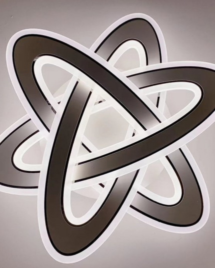 Lustra LED 8038 Circle Spinning, cu telecomanda, 192W, maro, cu trei tipuri de lumina, intensitate reglabila