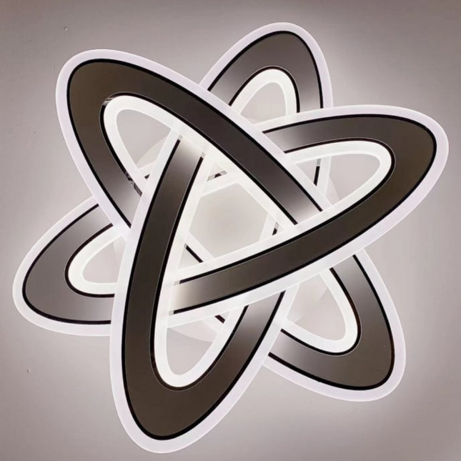 Lustra LED 8038 Circle Spinning, cu telecomanda, 192W, maro, cu trei tipuri de lumina, intensitate reglabila