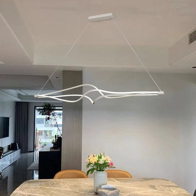 Lustra LED Creative Lightning, suspendata,cu telecomanda, 78W, alb, cu trei tipuri de lumina, intensitate reglabila 8806/1200 WT