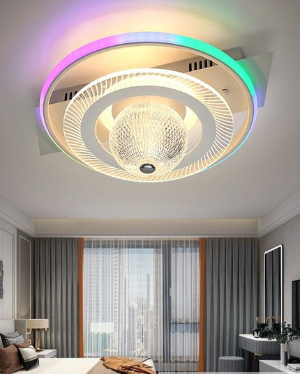 Lustra LED Digital Circle, cu telecomanda, 66W, 3000lm, alb, cu trei tipuri de lumina 9214/400 WT/MRGB