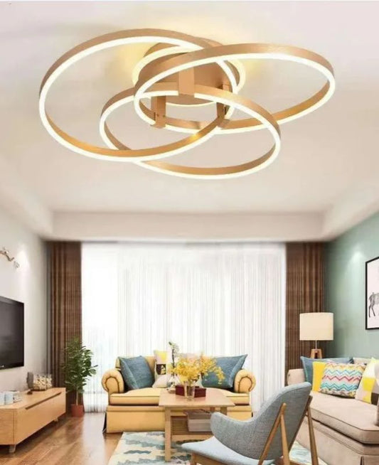 Lustra LED Circular,cu telecomanda, 240W, auriu, cu trei tipuri de lumina C 823/3A GD