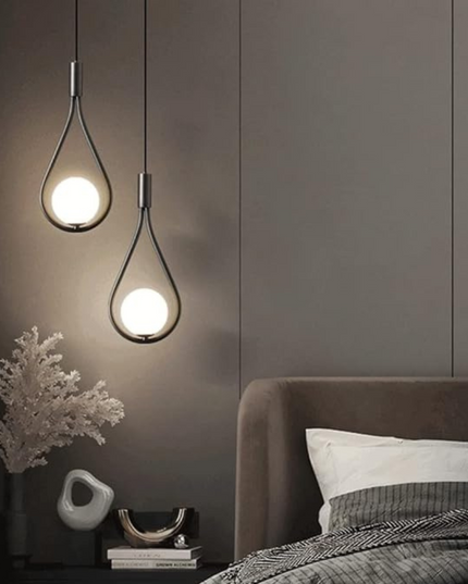 Lustra pe cablu Dazzle Globe, stil minimalist, 2 globuri, negru, E14 DX1016/2 BK E14