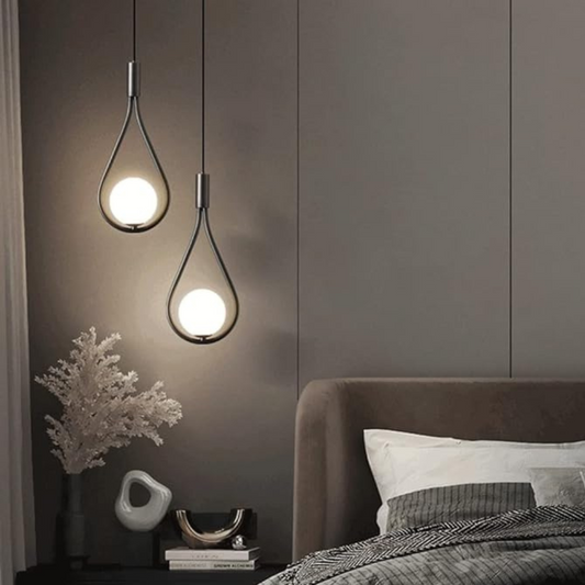 Lustra pe cablu Dazzle Globe, stil minimalist, 2 globuri, negru, E14 DX1016/2 BK E14