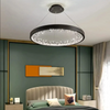 Lustra LED Minimal Crystals, suspendata, cu telecomanda,50W, iluminat modern, negru G23529/40 BK