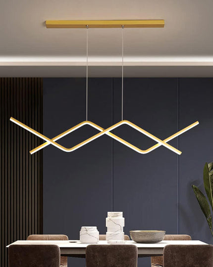 Lustra LED Modern Infinity G23530 GD, suspendata, cu telecomanda, 56W, 2850lm, auriu, cu trei tipuri de lumina