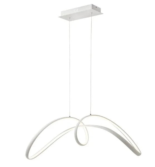 Lustra Led Suspendata Nordic Modern, 108W 7560Lm, Alba, Trei Tipuri de Lumina si Telecomand G3681 WT