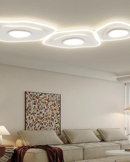 Lustra LED Modern Glowing G3835/3A, cu telecomanda, 294W, 12000lm, alb, cu trei tipuri de lumina
