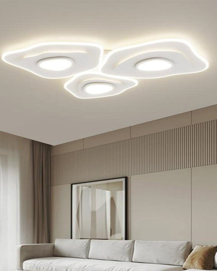 Lustra LED Abstract Glowing G3835/3, cu telecomanda, 294W, 12000lm, alb, cu trei tipuri de lumina