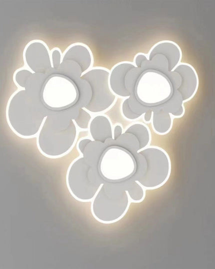 Lustra LED Glowing Flowers G3836/3, cu telecomanda, 378W, 12000lm, alb, cu trei tipuri de lumina