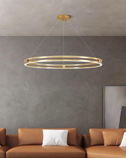 Lustra LED Modern Ring G3848/400 GD, suspendata,cu telecomanda, 92W, 4000lm, auriu, cu trei tipuri de lumina