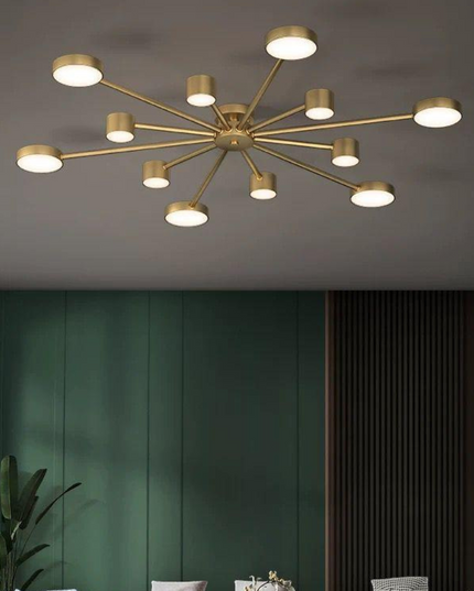Lustra Led cu telecomanda, 3 Tipuri de Lumina, Intensitate Reglabila, 120W, G3867/Bronz
