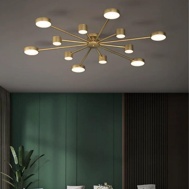 Lustra Led cu telecomanda, 3 Tipuri de Lumina, Intensitate Reglabila, 120W, G3867/Bronz