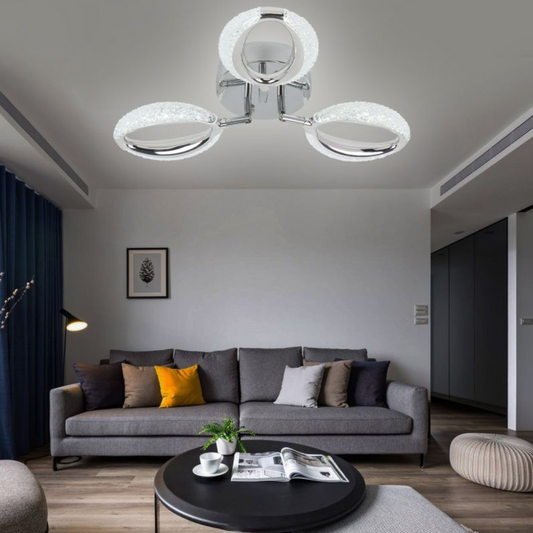 Lustra LED Silver Concept 3, cu telecomanda, 56W, gri, cu trei tipuri de lumina SE-C1190/3