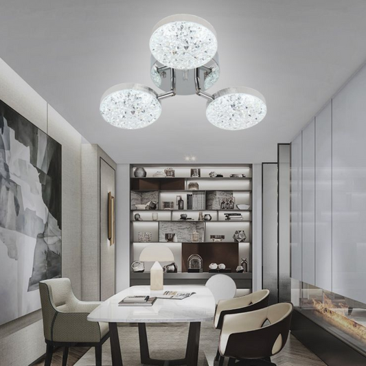 Lustra LED Silver Lightning 3, cu telecomanda, 64W, gri, cu trei tipuri de lumina SE-C1191/3