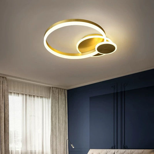 Lustra Led Cu Telecomanda 120W, Aurie cu Intensitate Reglabila T2232 AURIU
