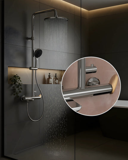 Set duș RoseGold Trio Exposed – 3 căi, montaj aparent