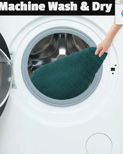 Covoraș baie din microfibră supersoft, antiderapant TRP, 45×75 cm, Turcoaz